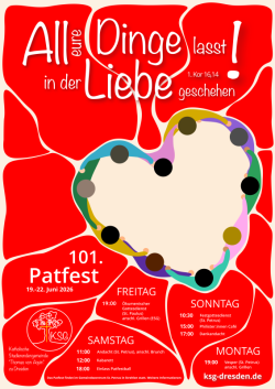 Patfest-Plakat der KSG Ein Übersichtsplakat des Patfestes der KSG Dresden